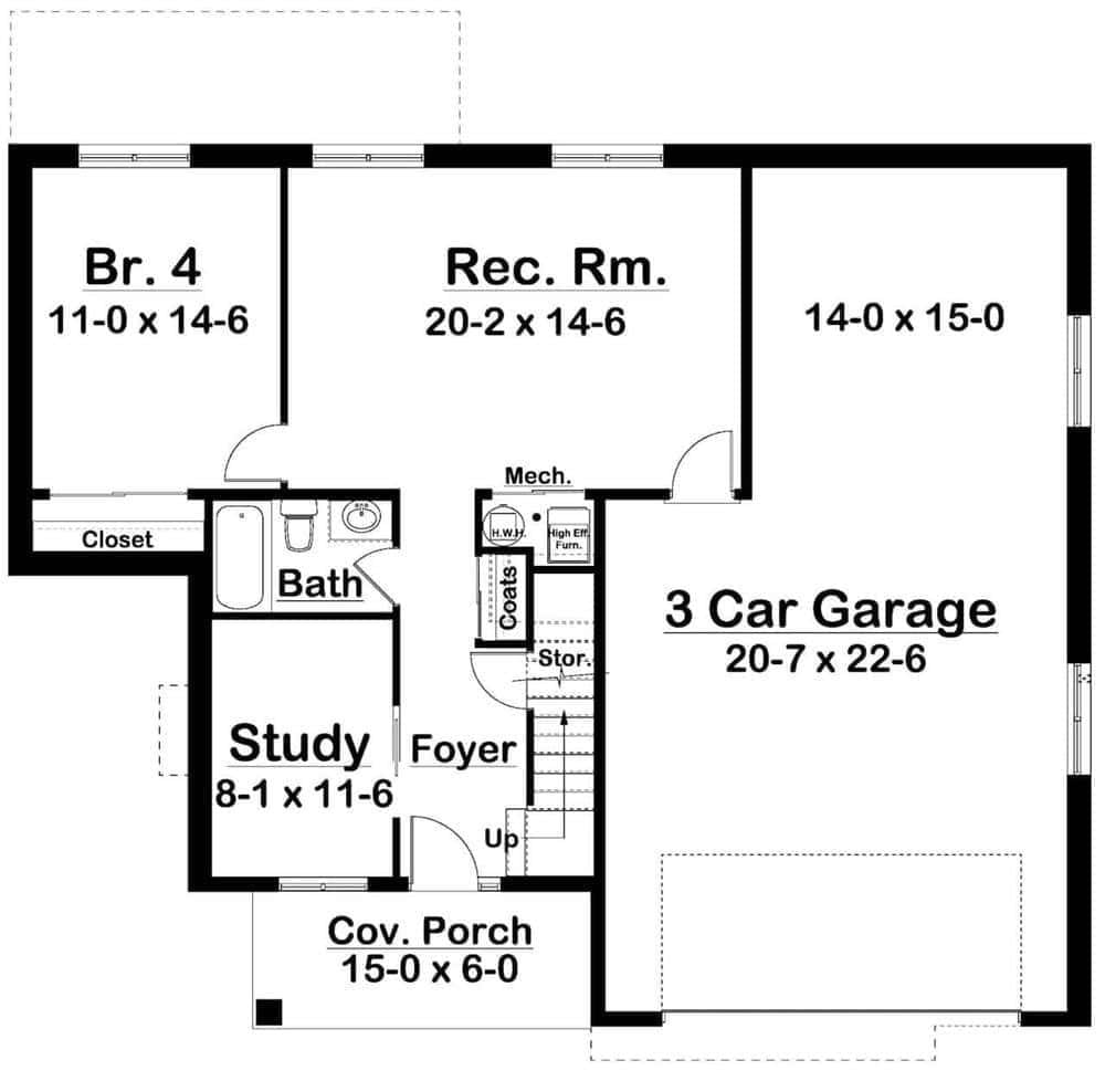 Explore the Versatile Rec Room and Study in This Functional Layout