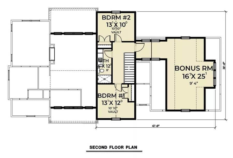 Explore the Spacious Bonus Room in This Farmhouse Design
