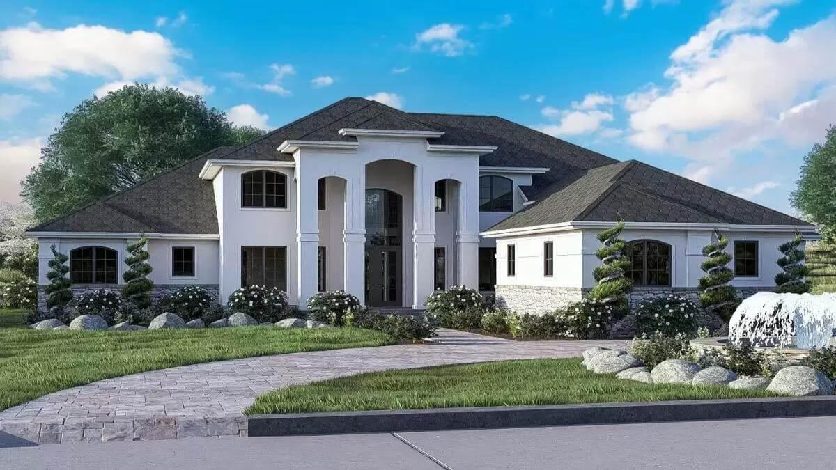 Check Out the Grand Entrance with Fluted Columns