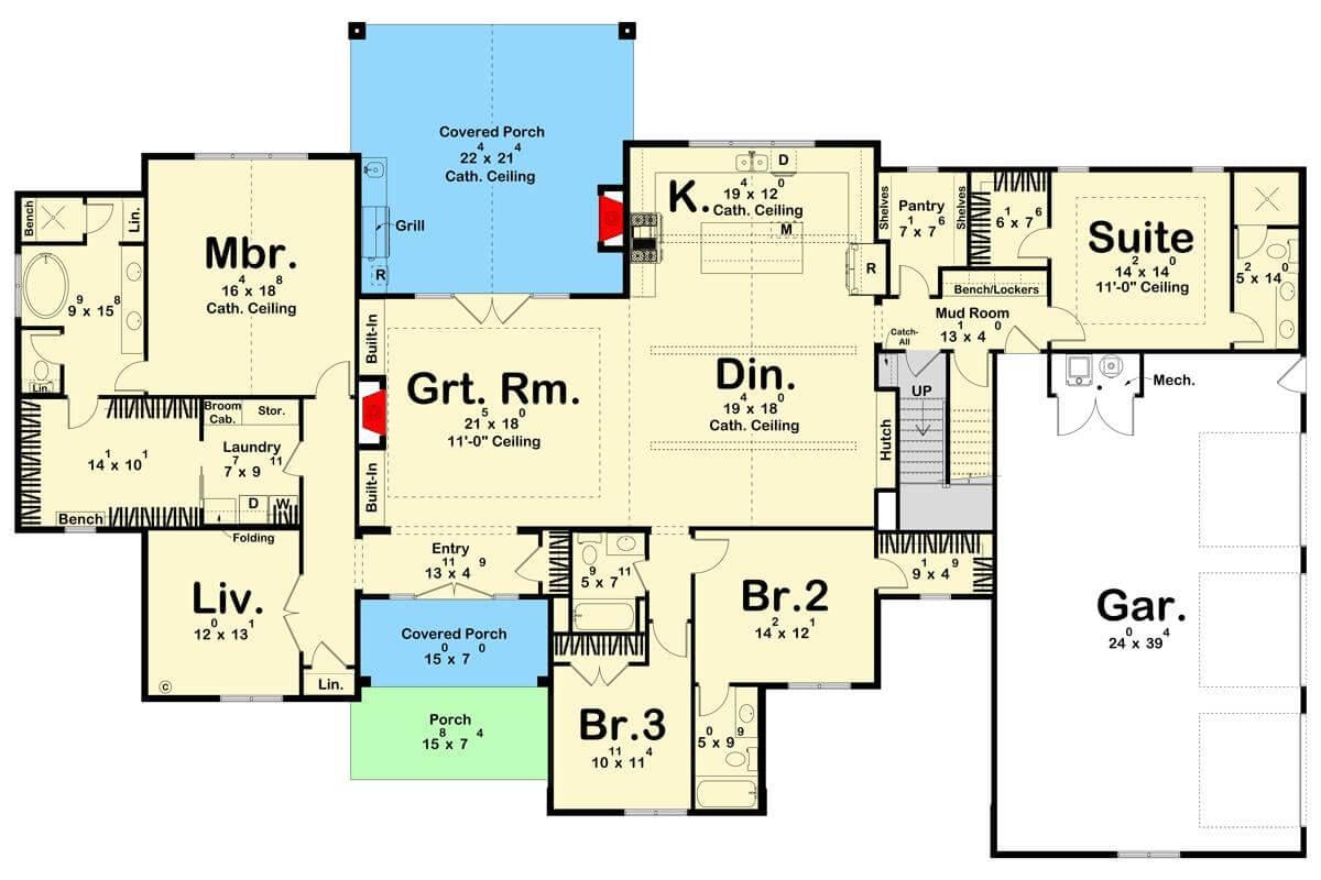 Explore the Functional Layout of This Craftsman Home with Dual Porches