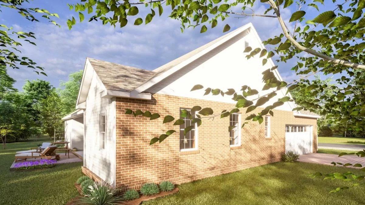 Appreciate the Blend of Brick and Siding in This Side View