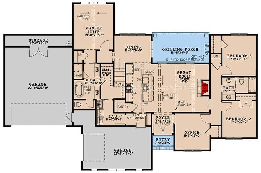 Explore the Spacious Layout with Ample Storage in This Modern Home Plan