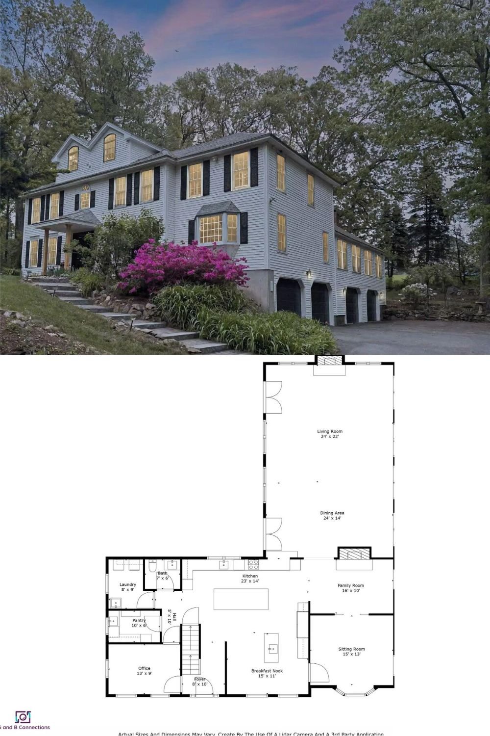 5-Bedroom Colonial Estate with Open-Concept Living and Drive-Under Garage (4,136 Sq. Ft. Floor Plan)
