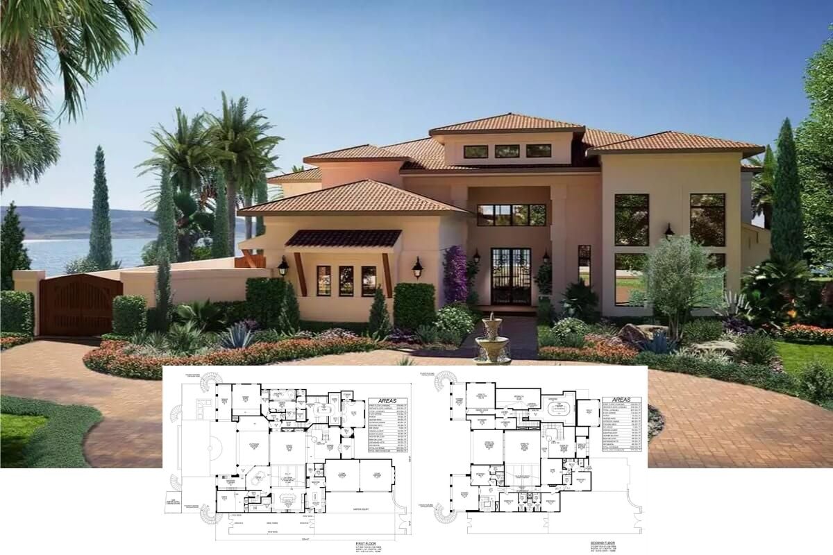 Emerald Springs 5-Bedroom Mediterranean-Style Home with Elevator and Loft (Floor Plan)