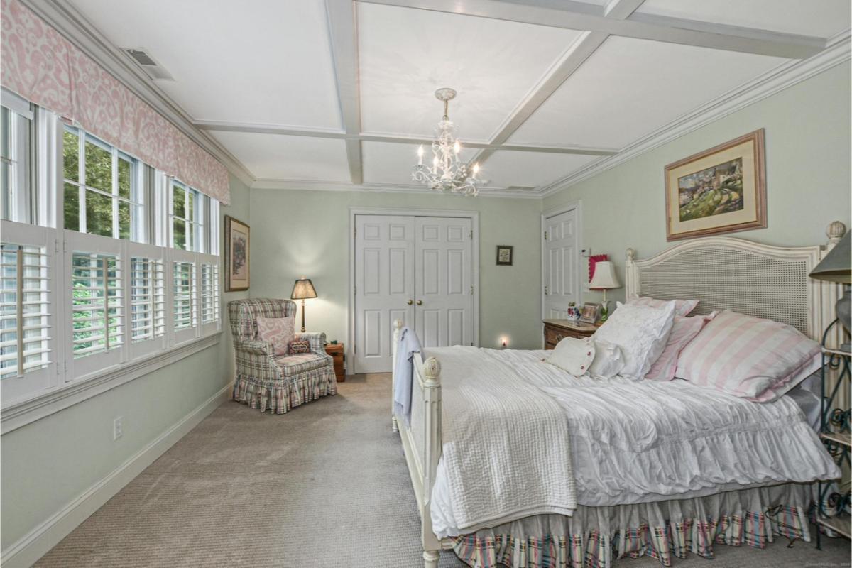 You Have to See This Tranquil Bedroom with Coffered Ceiling