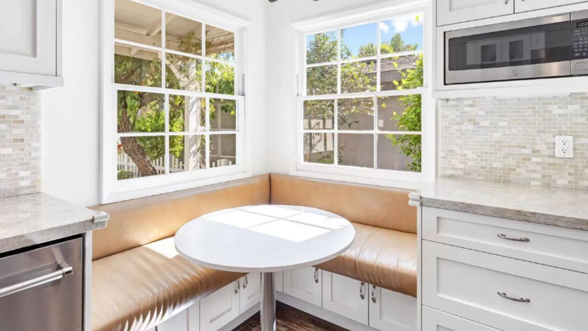 Sunlit Breakfast Nook with Cozy Built-In Seating
