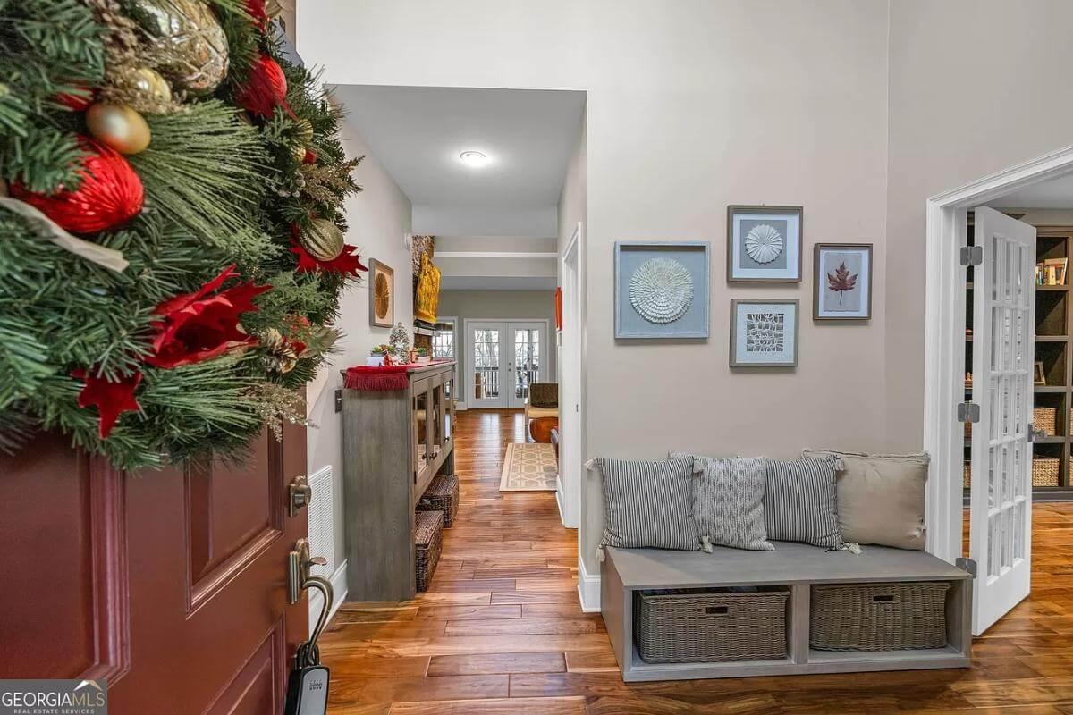 Step into the Festive Entryway with Storage Bench