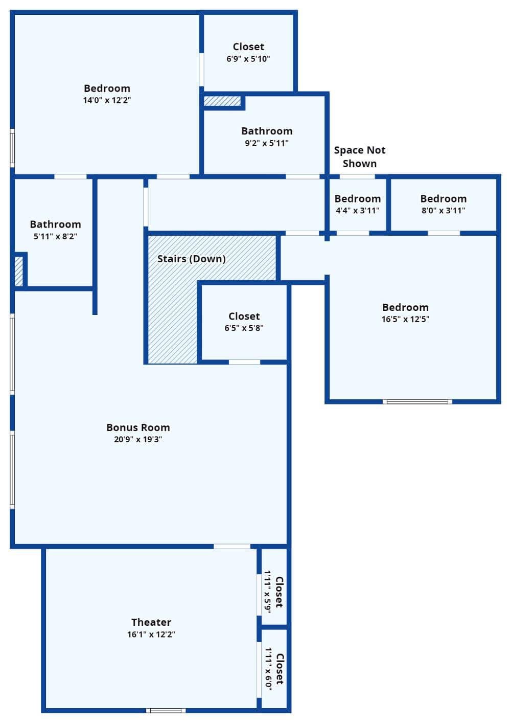 Explore the Spacious Bonus Room and Theater Layout
