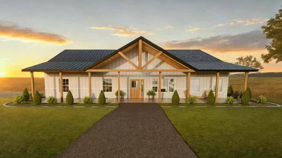This Modern Farmhouse Stands Out with Its Striking Cross-Gable