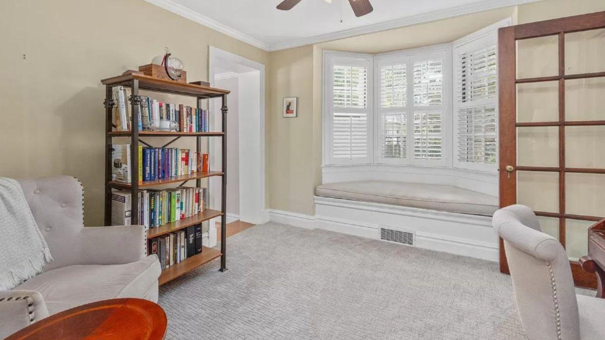 Classic Reading Nook with a Built-in Window Seat