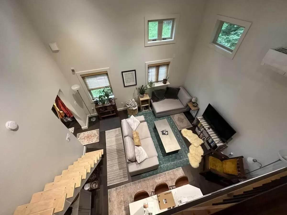 Check Out the Loft View Overlooking This Living Room