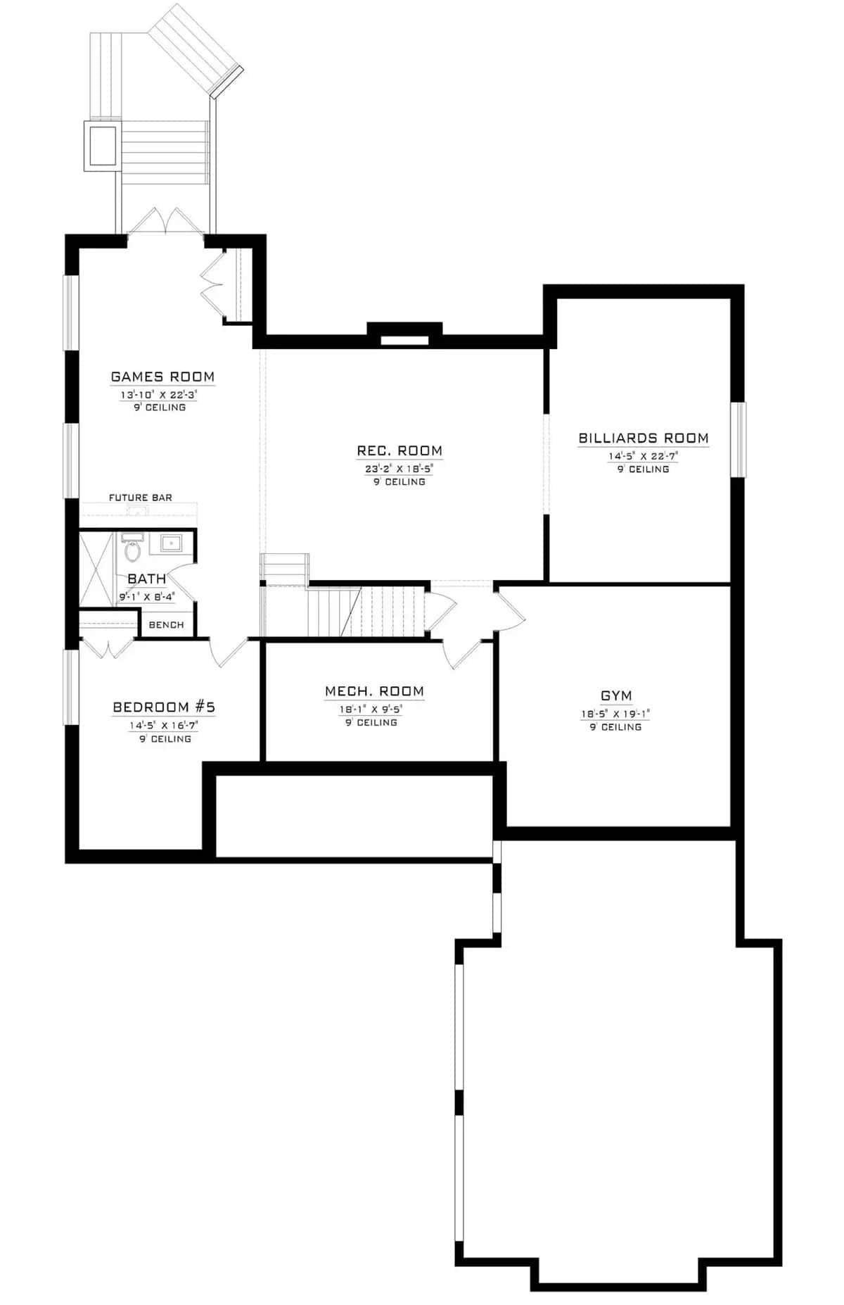 Explore the Versatile Lower Level with a Billiards Room and Gym