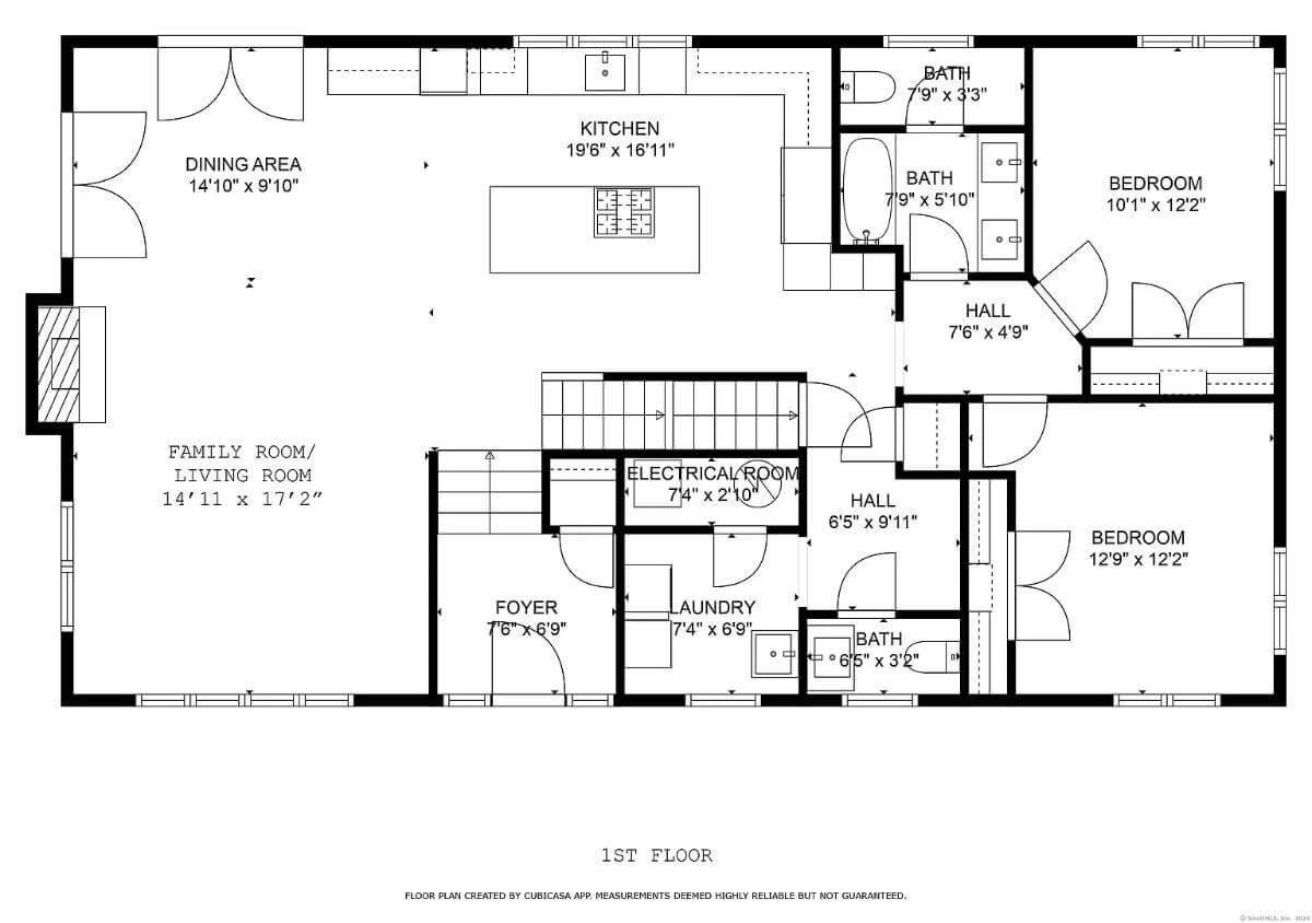 Practical First-Floor Layout with Spacious Kitchen Island