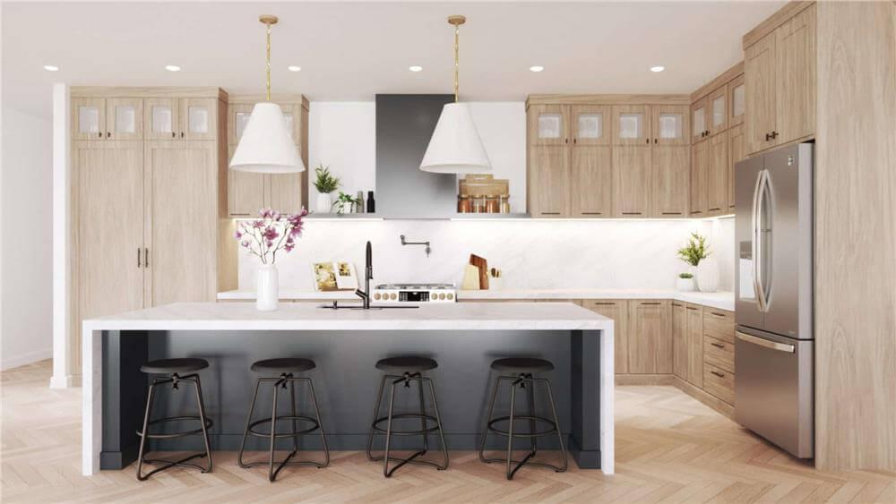 Wow, Check Out the Island in This Sleek Kitchen Setup