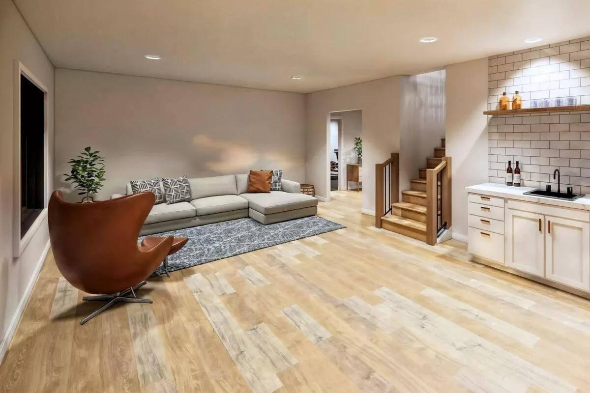Cozy Lower-Level Retreat with a Chic Lounge Area