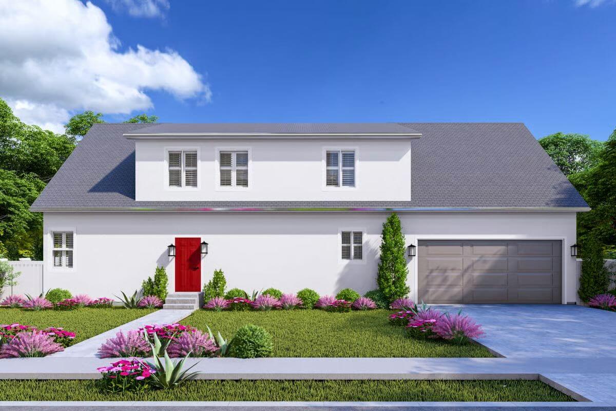 New American-Style 1-Bedroom Home with Optional Basement and Bonus Room (Floor Plan)