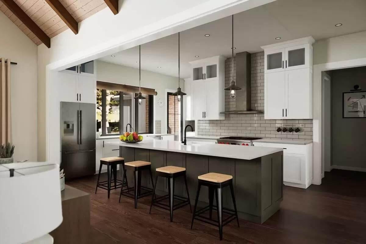 Wow, Look at the Pendant Lighting in This Stylish Kitchen