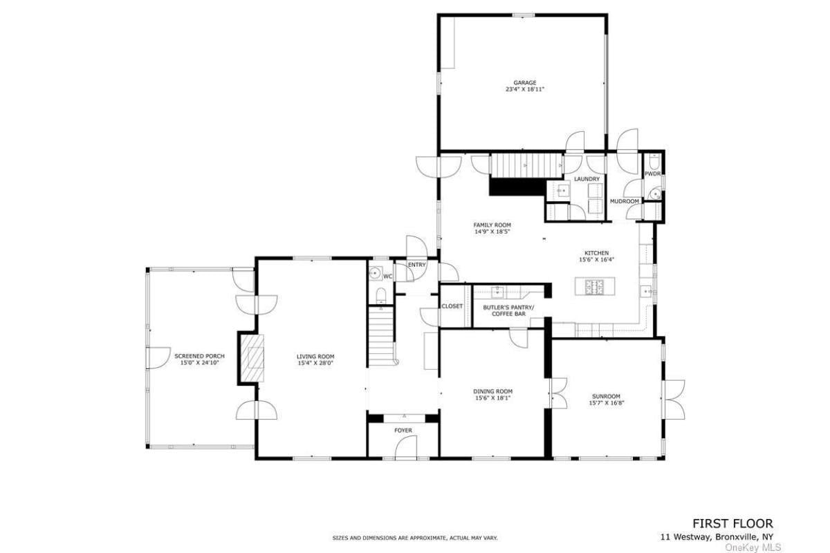Main Floor Layout Featuring a Sunroom Retreat and Butler