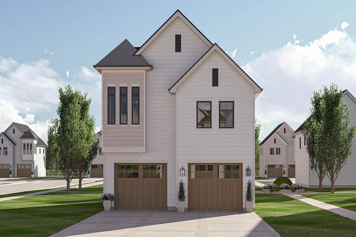 1-Bedroom Contemporary Carriage Home with Open Living Space and Double Garage (Floor Plan)