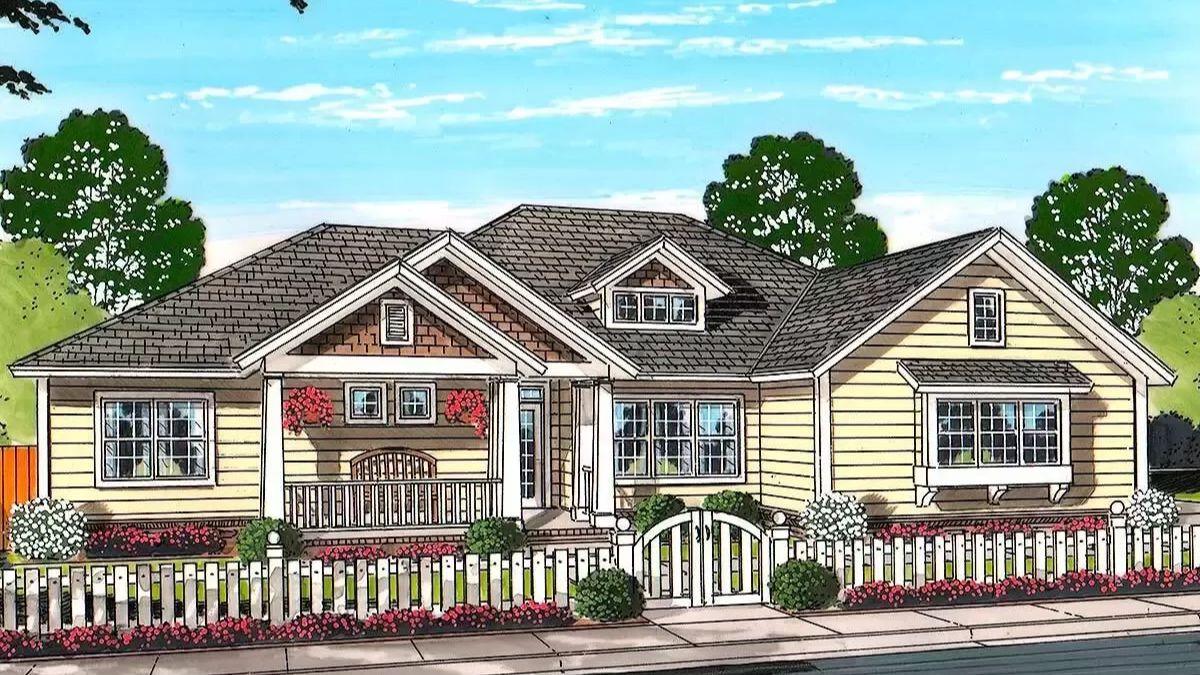 Craftsman Bungalow with Charming Front Porch and Picket Fence