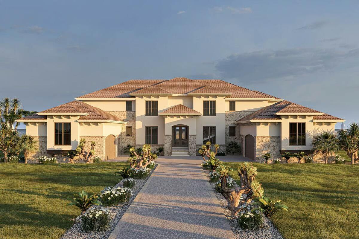 5-Bedroom Mediterranean-Style Home with Balcony and Loft (Floor Plan)