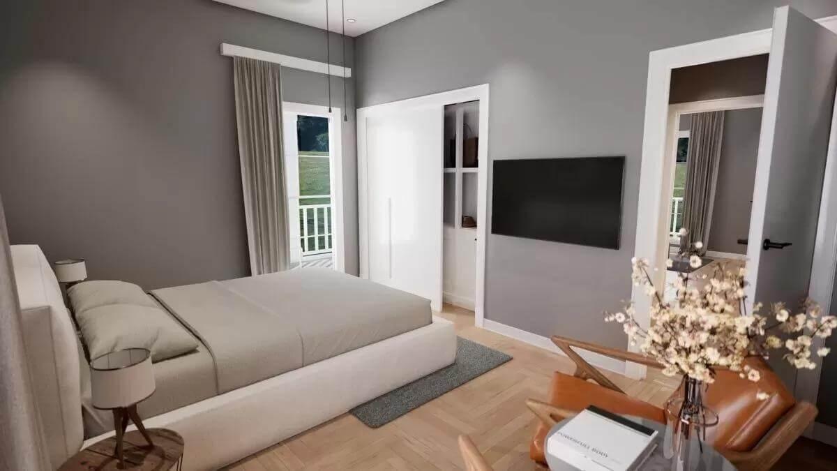 Step Inside This Minimalist Bedroom with Clean Lines and Earthy Tones