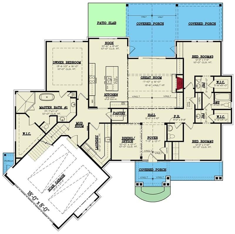 Explore the Spaciousness of This Craftsman Floor Plan Featuring a Vaulted Great Room