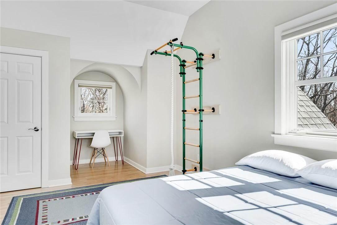 Notice the Playful Ladder Addition in This Bright Bedroom