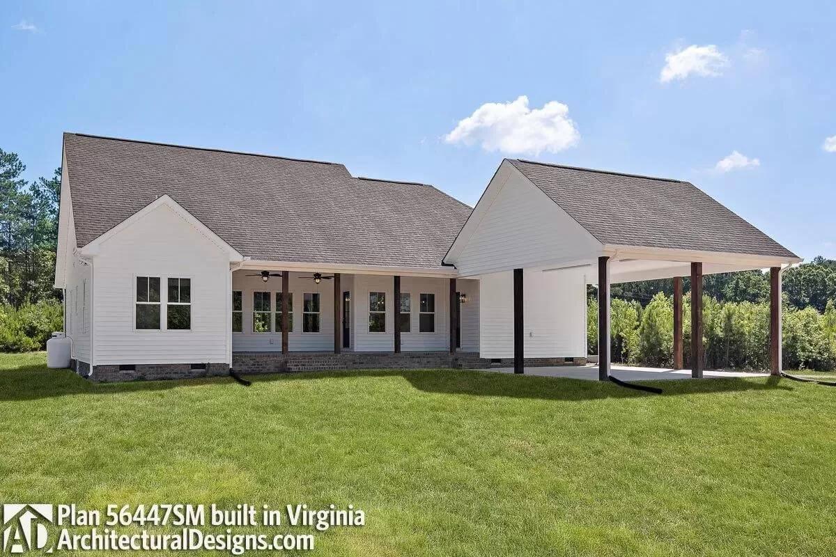 Check Out the Seamless Porch and Carport Integration