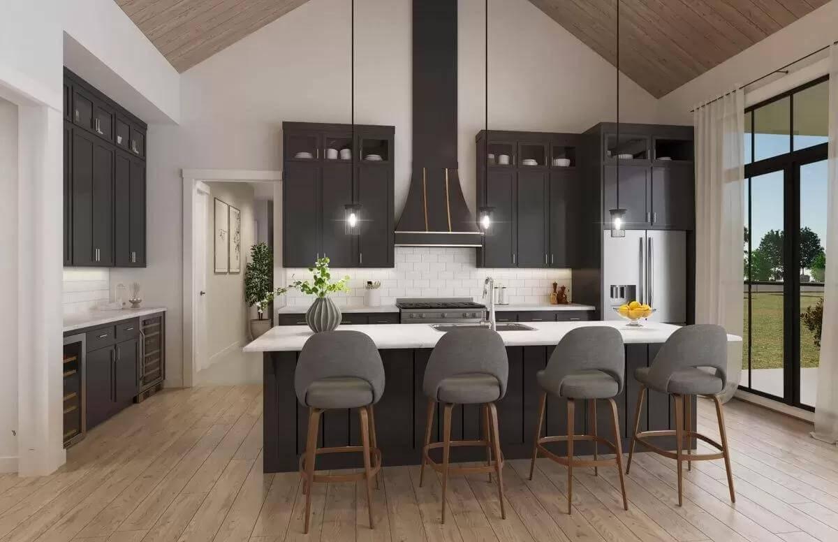 Explore This Contemporary Kitchen with a Dramatic Range Hood