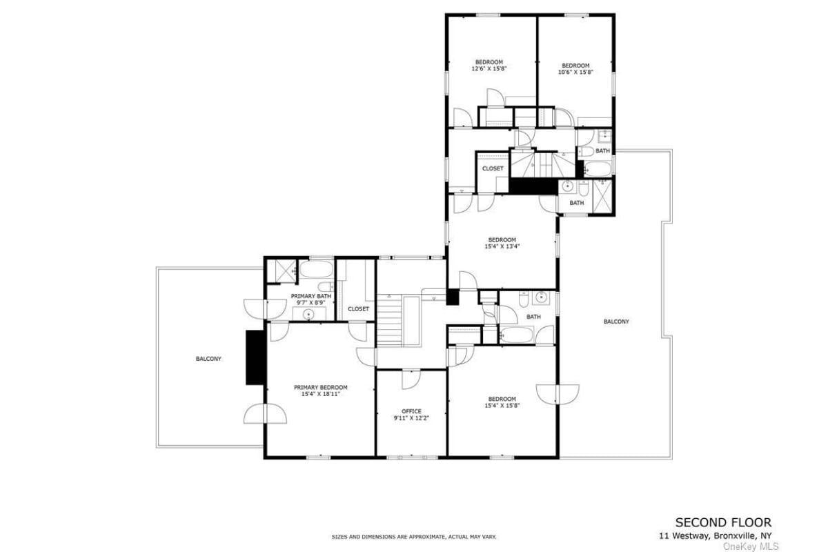 Second Floor with Spacious Bedrooms and Dual Balconies