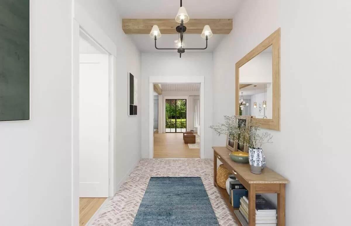 Step Inside This Light-Filled Hallway with Natural Accents