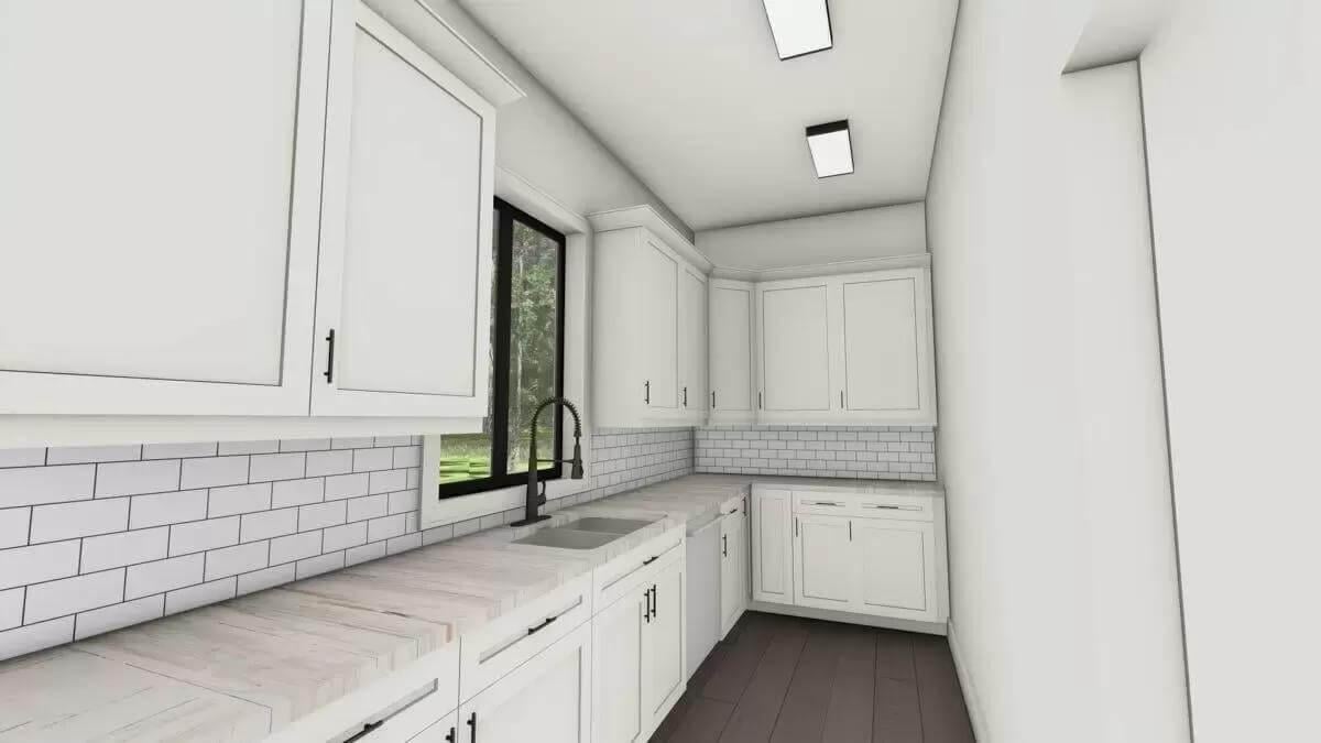 Explore the Timeless Simplicity of This All-White Kitchen with Subway Tile Backsplash