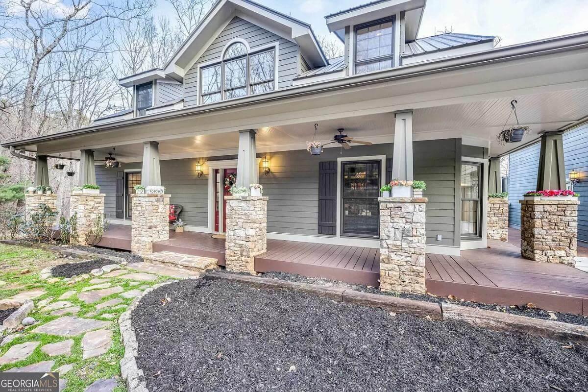 Rocking Chairs and Stone Columns: A Craftsman Porch to Savor