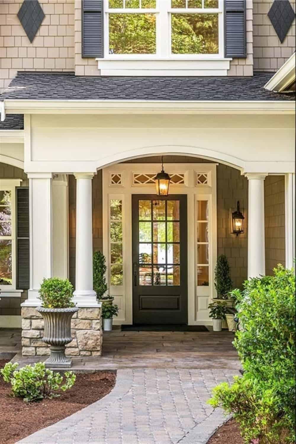 Look at the Classic Craftsman Front Door Framing This Entryway