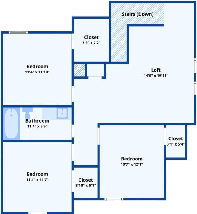 Spacious Upper Level with Versatile Loft Area
