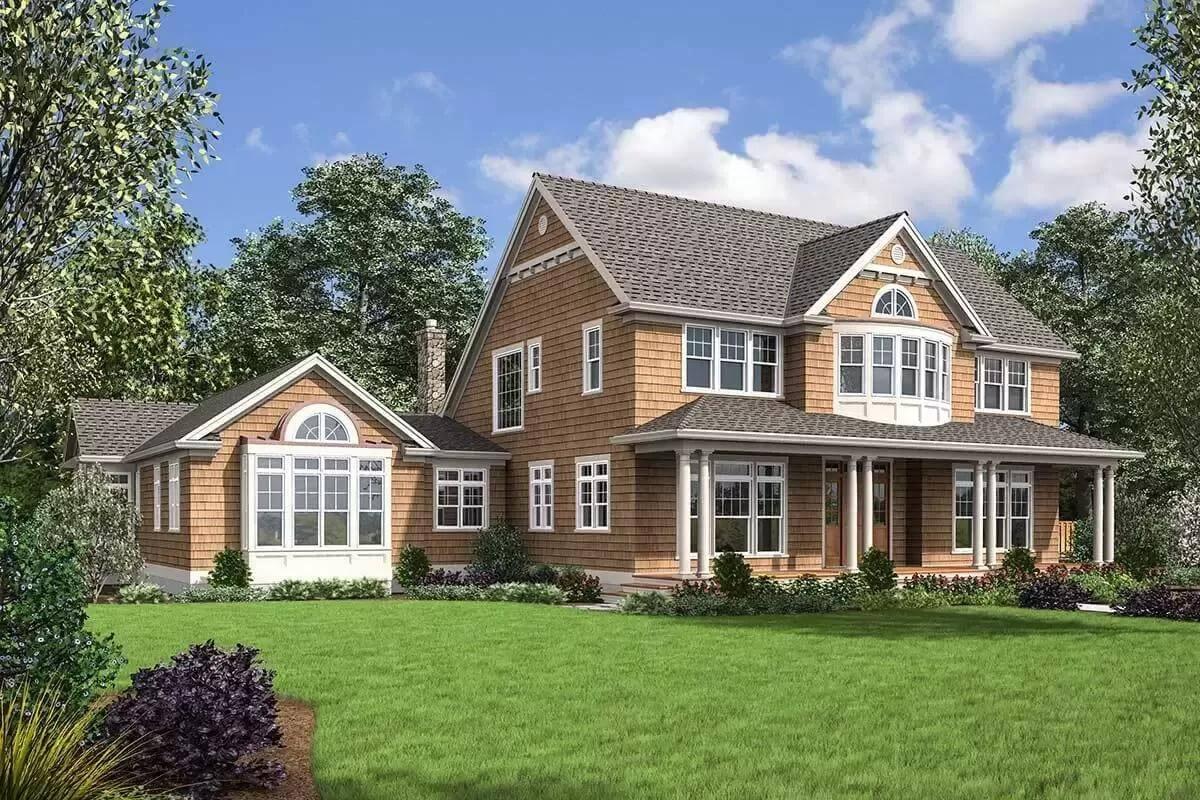 Craftsman Home with Quintessential Bay Window and Elegant Porch