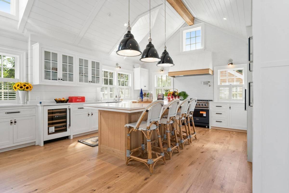 Spacious Kitchen with Vaulted Ceilings and a Generous Island