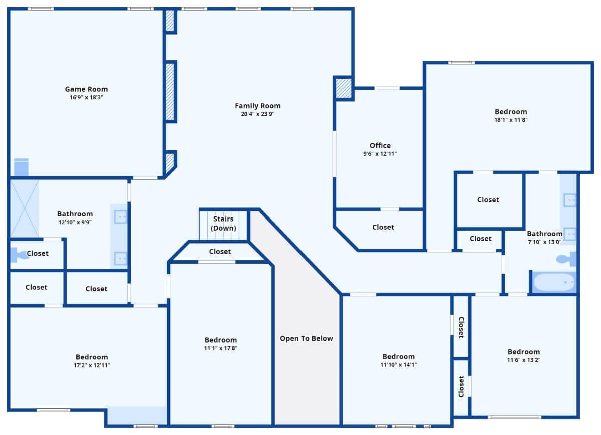 Check Out the Spacious Game Room and Family Area on This Upper Level