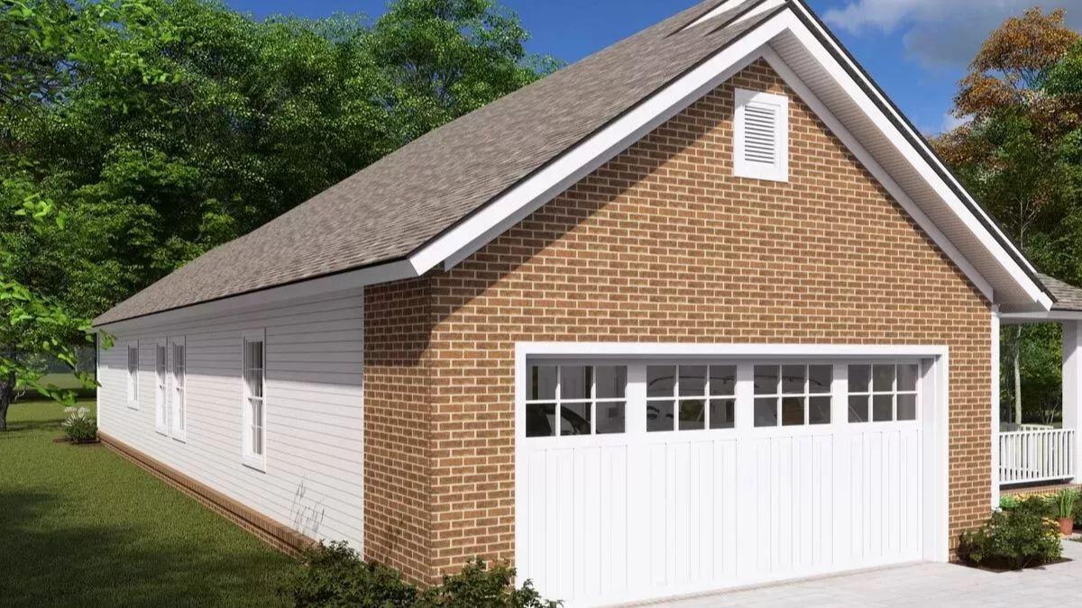 Classic Craftsman Garage with Brickwork