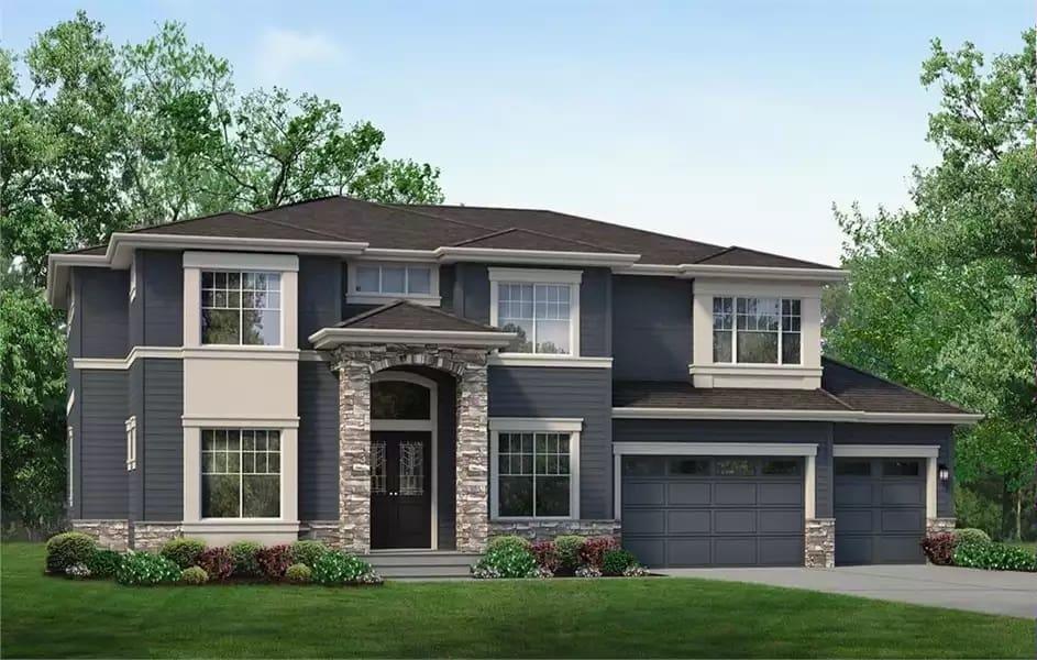 Elegant Two-Story Home with Striking Stone Accents