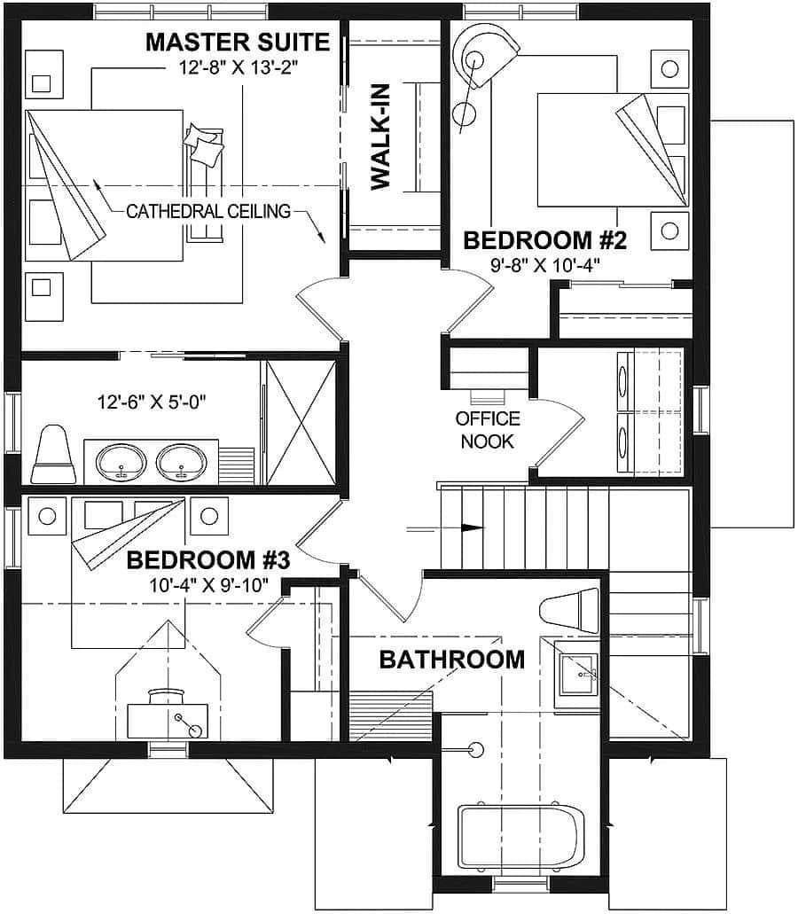 Discover the Smartly Designed Upper Floor with Office Nook
