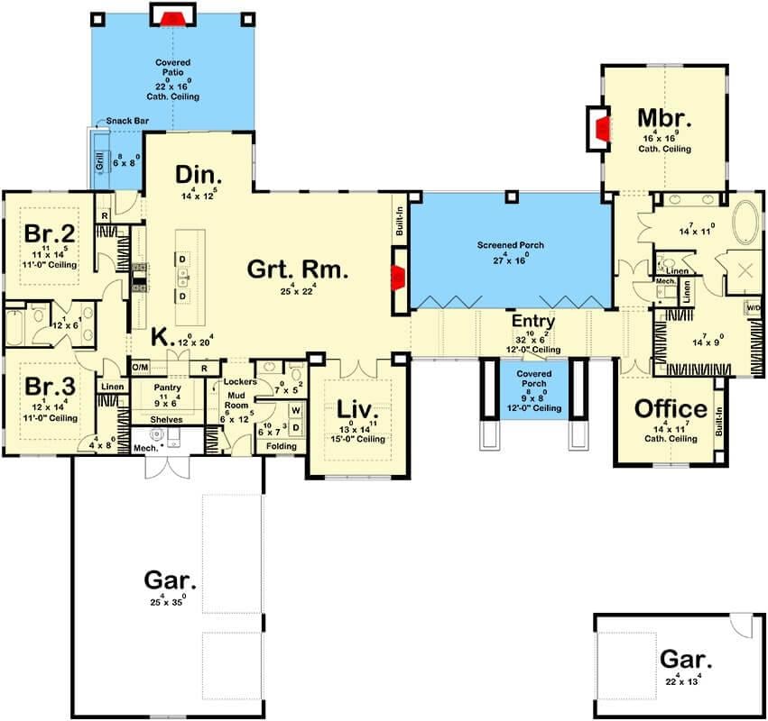 Floor Plan with a Screened Porch Perfect for Relaxation