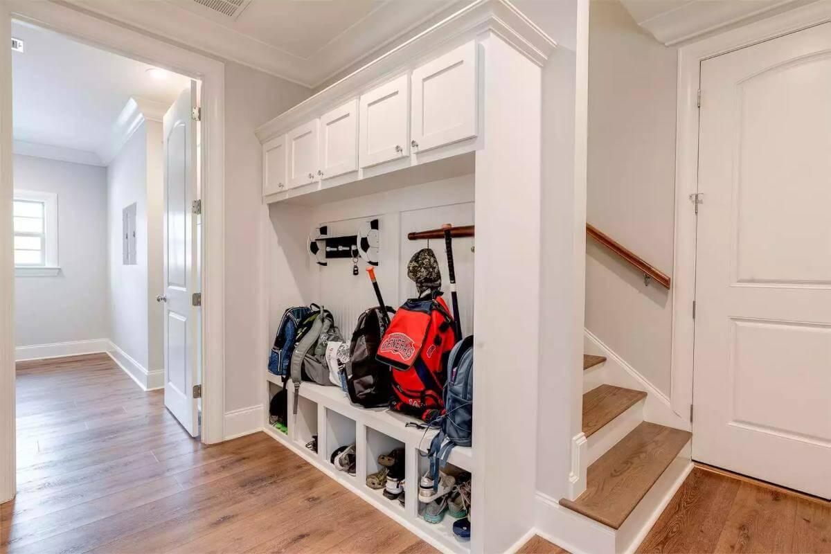 Organized Mudroom with Clever Storage Cubbies