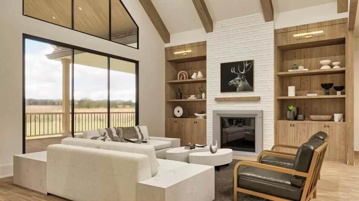 Savor the Scenic Views from This Living Room with Floor-to-Ceiling Windows