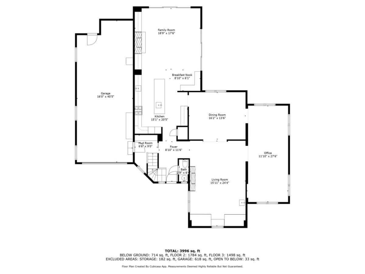 Explore the Spacious Main Floor with a Dedicated Office and Family Room