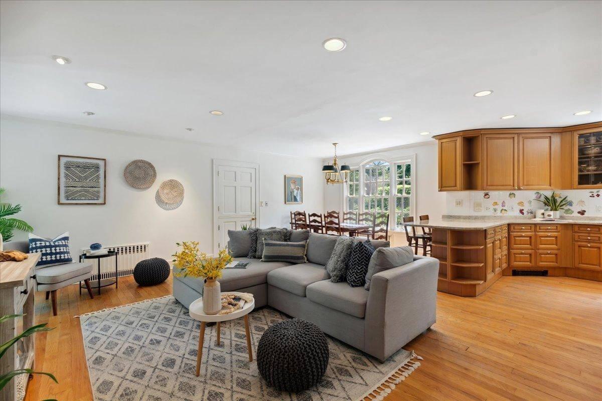 Open Living and Dining Area with a Touch of Traditional Warmth