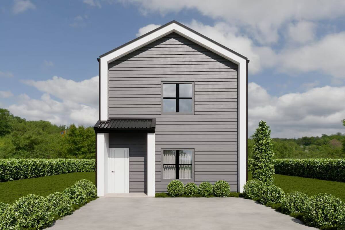 3-Bedroom Contemporary Home for a Narrow Lot with Jack & Jill Bath (Floor Plan)
