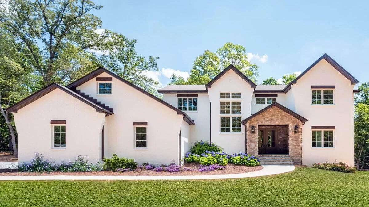 This Modern Craftsman Home Greets You with Stone Accents