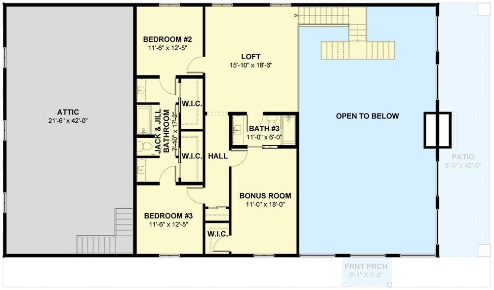 Explore This Upper-Level Loft and Bonus Room Layout